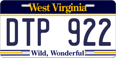 WV license plate DTP922