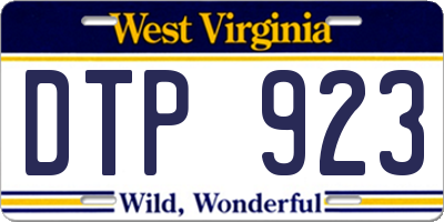 WV license plate DTP923