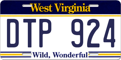 WV license plate DTP924
