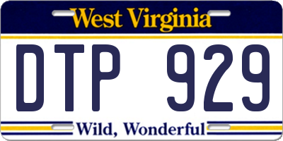 WV license plate DTP929