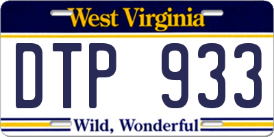WV license plate DTP933