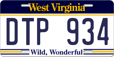 WV license plate DTP934