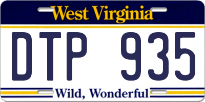 WV license plate DTP935
