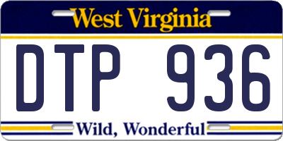 WV license plate DTP936