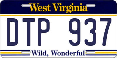 WV license plate DTP937