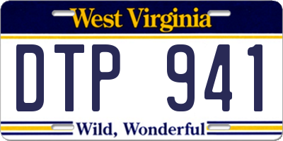 WV license plate DTP941