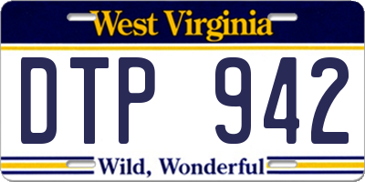 WV license plate DTP942