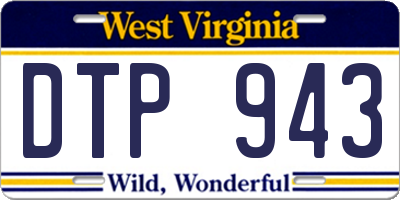 WV license plate DTP943