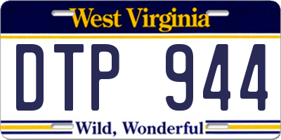 WV license plate DTP944