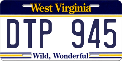 WV license plate DTP945