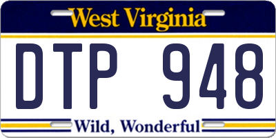 WV license plate DTP948