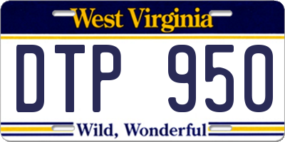 WV license plate DTP950