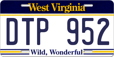 WV license plate DTP952