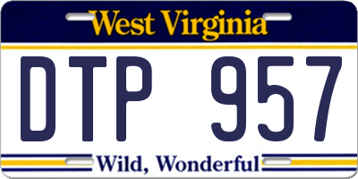 WV license plate DTP957