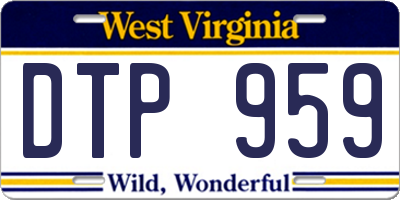 WV license plate DTP959