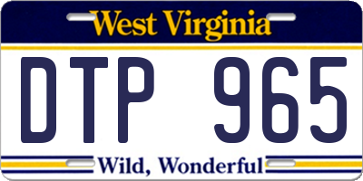 WV license plate DTP965