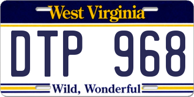 WV license plate DTP968