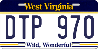 WV license plate DTP970