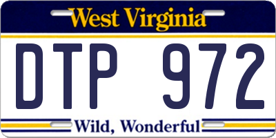 WV license plate DTP972