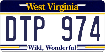 WV license plate DTP974