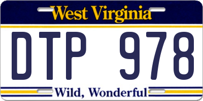 WV license plate DTP978