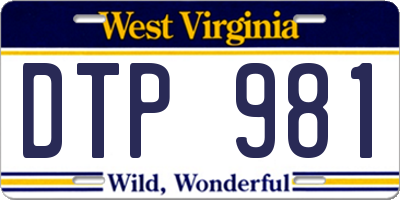 WV license plate DTP981