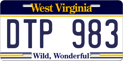 WV license plate DTP983