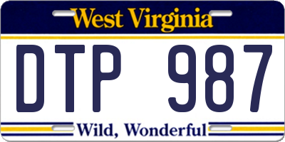 WV license plate DTP987