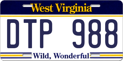 WV license plate DTP988