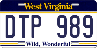 WV license plate DTP989
