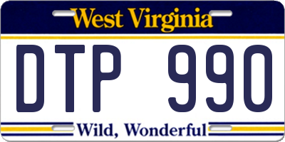 WV license plate DTP990