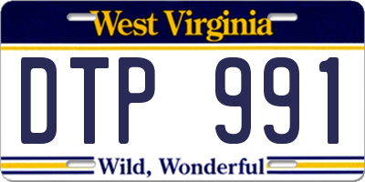 WV license plate DTP991