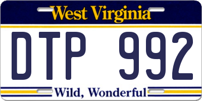 WV license plate DTP992