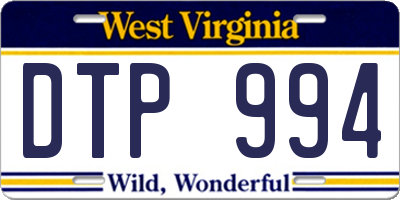 WV license plate DTP994