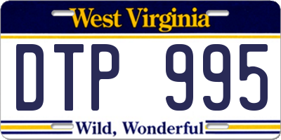 WV license plate DTP995
