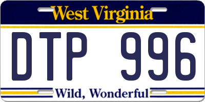 WV license plate DTP996