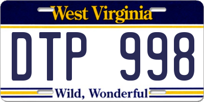 WV license plate DTP998