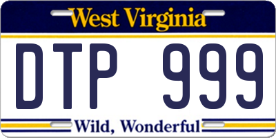 WV license plate DTP999