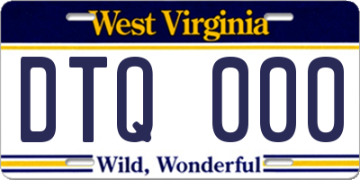WV license plate DTQ000