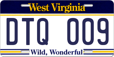 WV license plate DTQ009