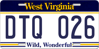 WV license plate DTQ026