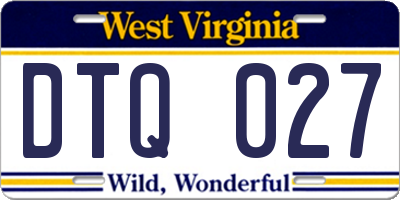 WV license plate DTQ027