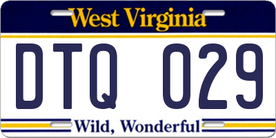 WV license plate DTQ029
