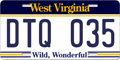 WV license plate DTQ035