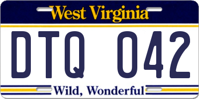 WV license plate DTQ042