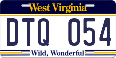 WV license plate DTQ054