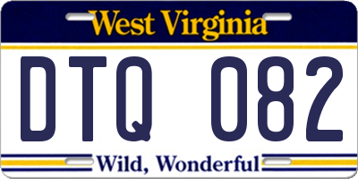 WV license plate DTQ082