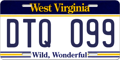 WV license plate DTQ099