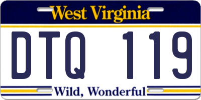 WV license plate DTQ119