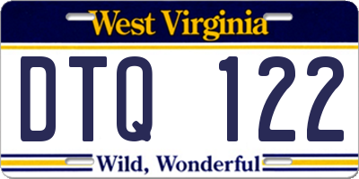 WV license plate DTQ122